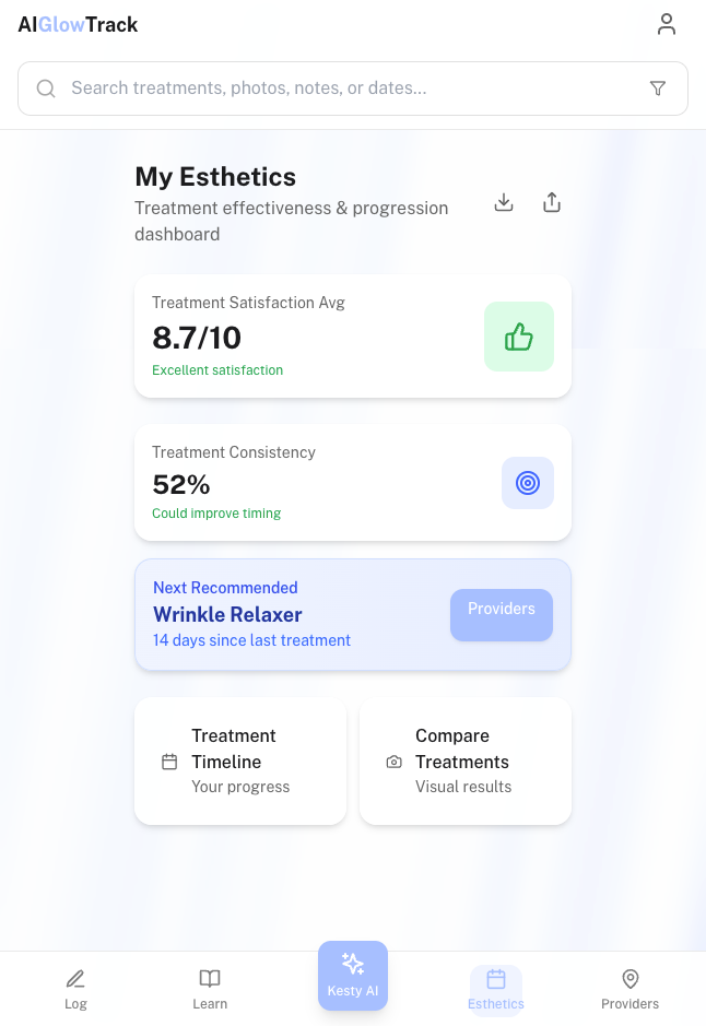 Advanced skin tracking and analysis dashboard